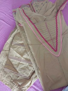 Mustard Kurta With Bottom