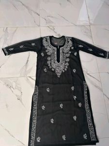 BLACK CHIKANKARI KURTI