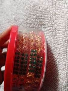 Emerald &amp; Ruby Gold Bangles (Set of 4)