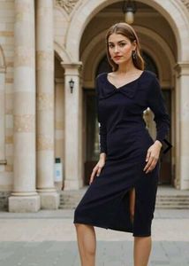 Elegant Navy Midi Dress