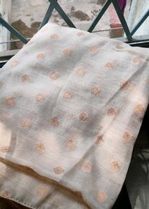 Cream Cotton Saree