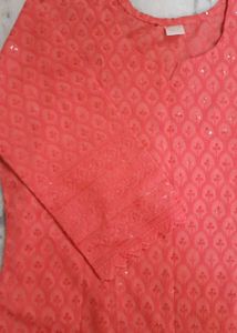 Women Straight Chikenkari Embroidery- L Size