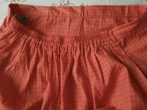 Peach Casual Straight Pants with pocket &amp; zip