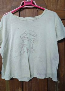Yellow Graphic Print Tee