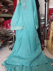 BIBA Womens Notched Neck Gold Woven Kurta with Inn