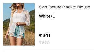 White Sheer Placket Blouse