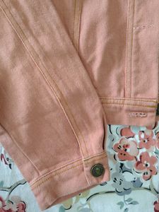 Ladies Peach Denim Jacket