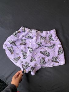 Koala Print Plush Lounge Shorts