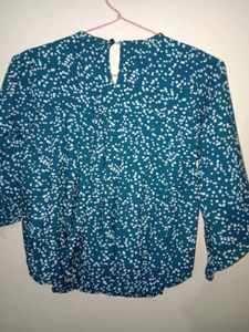 Elegant Teal Blouse ballon top