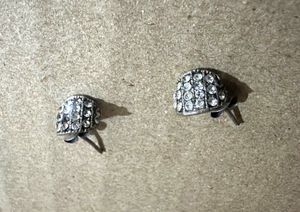 Elegant Crystal-Studded Dome Clip-On Earrings – Vi