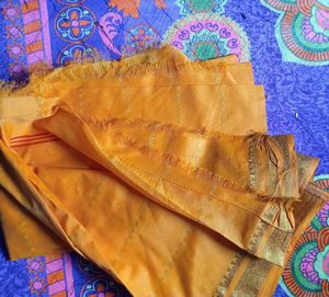 Golden Yellow Saree Fabric