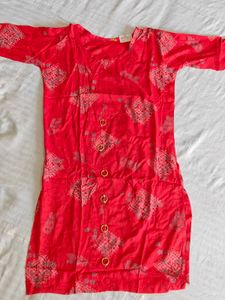 Coral Floral Print Top