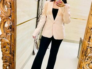zara light peach Pink color blazer..