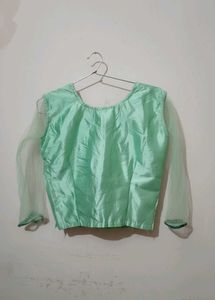 Stunning Pastel Green Mirror Work Lehenga Set