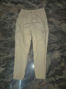 beige Cargo Pants - Relaxed Fit