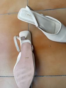 max Women Sling Strap Kitten Beige Mules