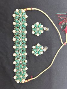 Green Kundan Choker Set