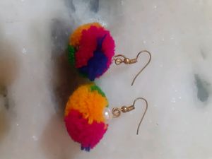 Combo Of 2 Pom Pom Earrings.