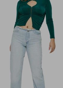 Bottle Green Keyhole Fitted Top