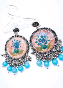 Floral Pressed Jhumka Earrings