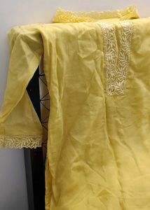 Beautiful Yellow Colour Straight Suit With Dupatta