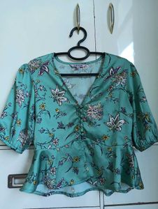 Floral Print Peplum Top