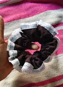 Brown &amp; Lace Scrunchie