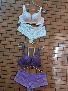 Combo Of Four Imported Fabric Bra N Panty