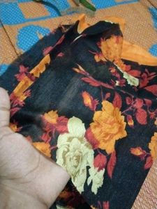 Beautiful Black Floral Dress Material