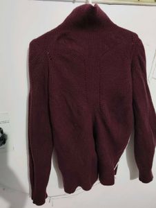 Burgundy Knit Turtleneck Sweater
