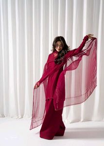 Maroon Farsi Salwar Suit Set