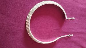 Diamond Silver Plated Alloy Choker