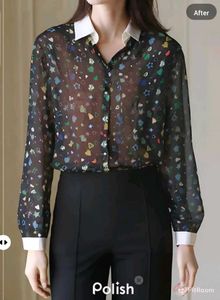 New With Tag Korean Cute Star Prints Shirt