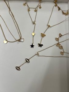 Gold Charm Necklaces combo of 4 layered necklace