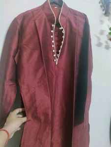 New Maroon Sherwani Set With Koti