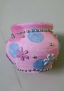 Hand Painted Pink Flower Pot