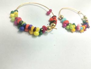 Colorful Beaded Hoop Earrings