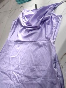 Lilac Satin Slip Dress
