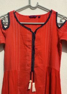 Cold Shoulder Long Kurta