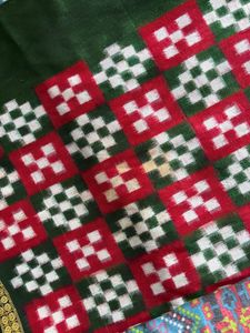 double ikkat pasapali handpainted saree