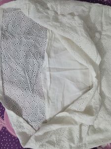 White Eyelet Knee Length Dress