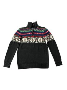 Patterned Half-Zip Sweater