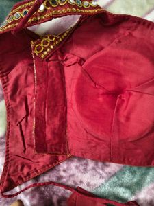 Maroon Mirror Work Blouse