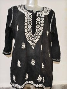 🎄Buy 1, Get 1 Free🎁Chikkankari Short Kurti 34"-3