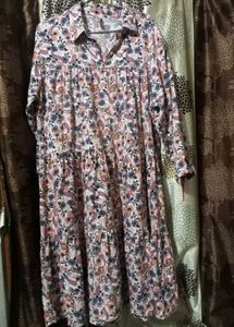 Floral Print Tiered Midi Dress