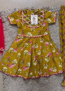 Gota Patti Girls Anarkali Set