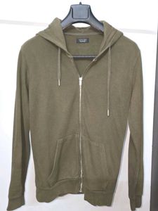 Olive Green Zip Hoodie