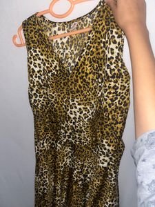 Leopard Print Maxi Dress SIZE-L