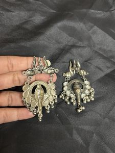 Ganesha Silver Earrings