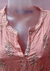 XL Elegant Pink Printed Dress